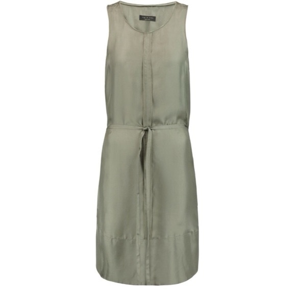 rag & bone Dresses & Skirts - Rag & Bone khaki green Ayon silk sleeveless drawstring dress - Small